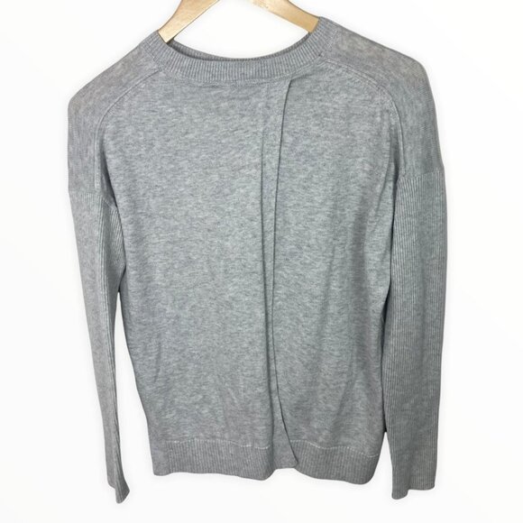 Athleta Silk Light Heatehred Grey Highlands Crossback Sweater Size XXS Soft Knit - Picture 4 of 15